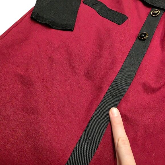 Catherine Deane Black Maroon Sheath Narelle Dress 0 - Picture 5 of 8